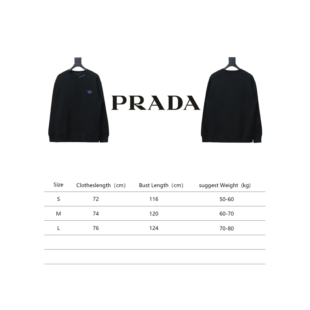 Prada round neck sweatshirt with triangle logo on the collar 1902 Hoodie