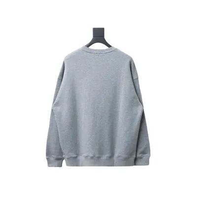 Prada round neck sweatshirt with triangle logo on the collar Hoodie 02