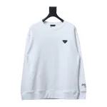 Prada round neck sweatshirt with triangle logo on the collar with large logo on the sleeve 1901 Hoodie