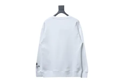 Prada round neck sweatshirt with triangle logo on the collar with large logo on the sleeve 1901 Hoodie 02