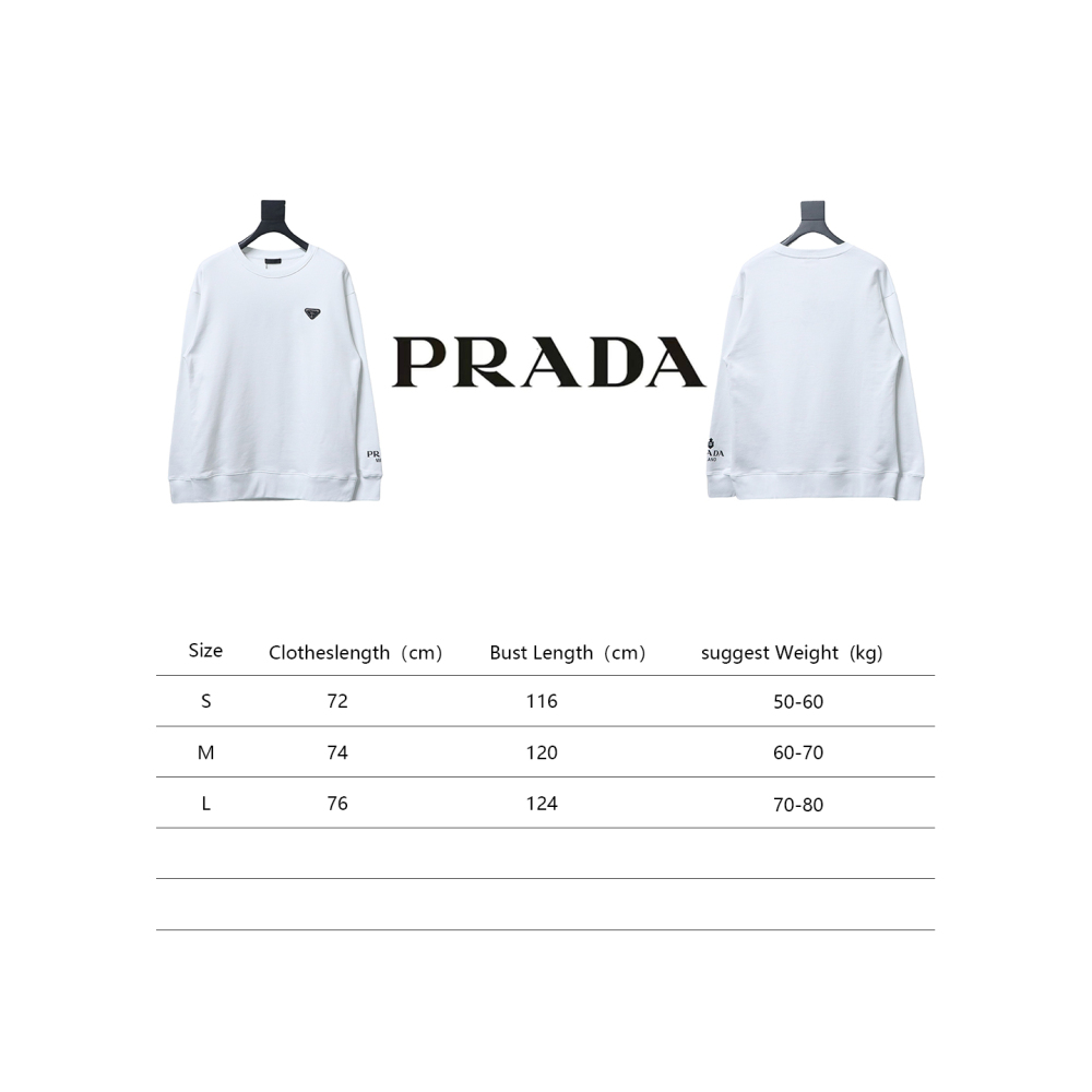  Prada round neck sweatshirt with triangle logo on the collar with large logo on the sleeve 1901 Hoodie