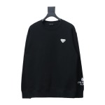 Prada round neck sweatshirt with triangle logo on the sleeve 1902 Hoodie