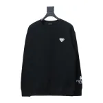 Prada round neck sweatshirt with triangle logo on the sleeve 1902 Hoodie