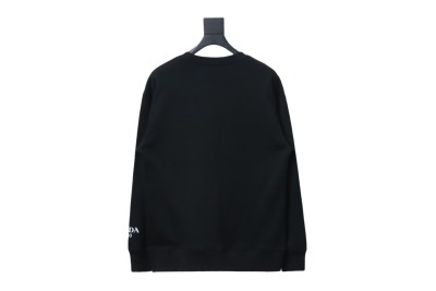 Prada round neck sweatshirt with triangle logo on the sleeve 1902 Hoodie 02