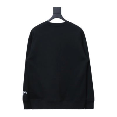 Prada round neck sweatshirt with triangle logo on the sleeve 1902 Hoodie 02