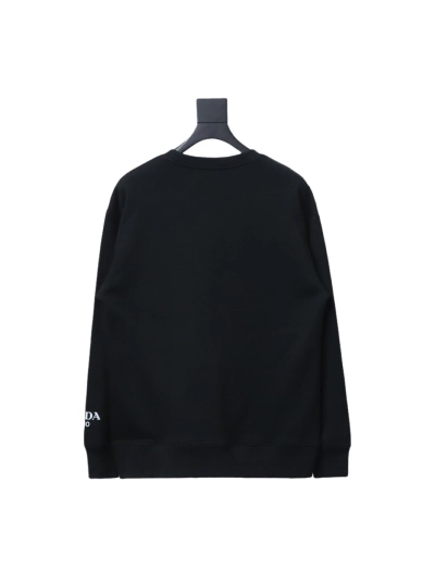 Prada round neck sweatshirt with triangle logo on the sleeve 1902 Hoodie 02