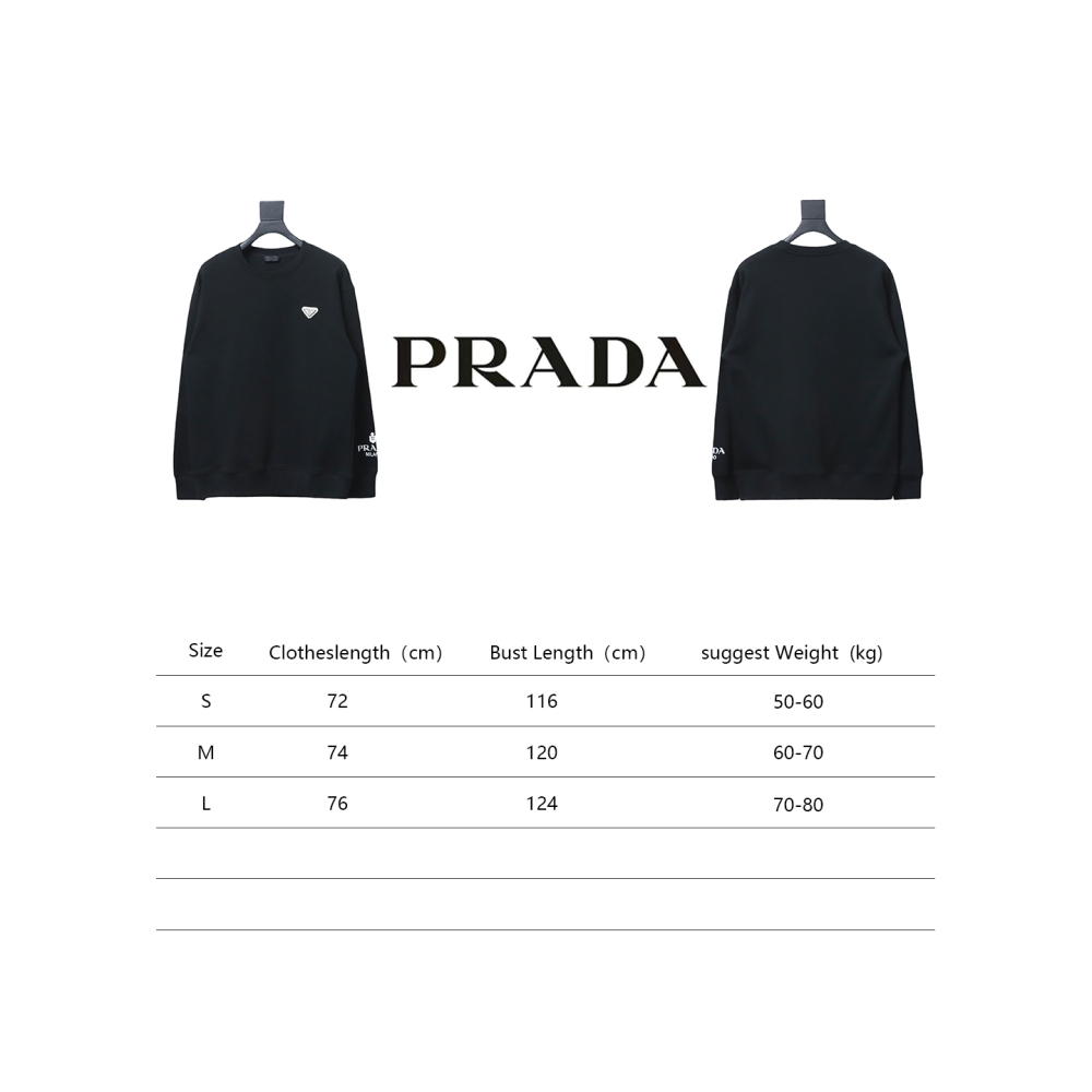  Prada round neck sweatshirt with triangle logo on the sleeve 1902 Hoodie