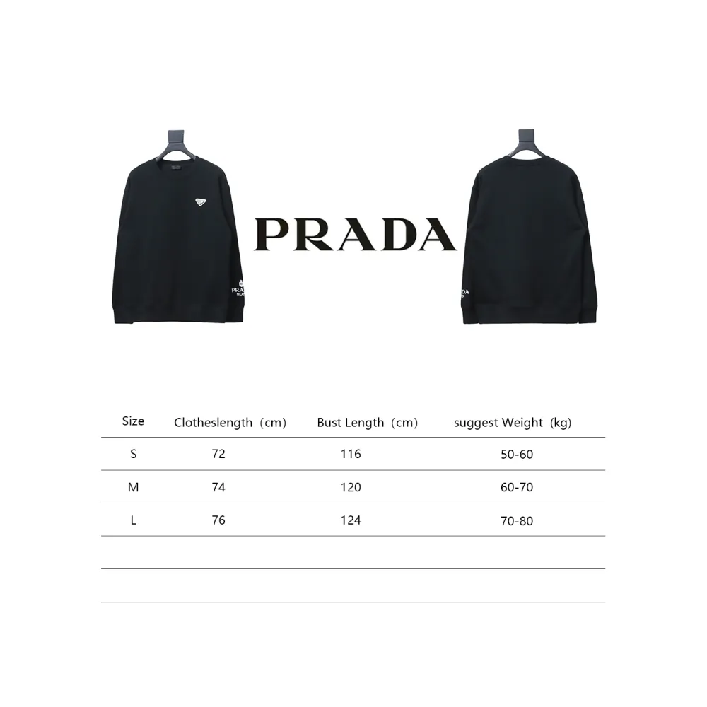 Prada round neck sweatshirt with triangle logo on the sleeve 1902 Hoodie