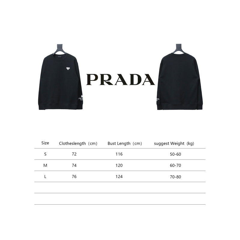  Prada round neck sweatshirt with triangle logo on the sleeve 1902 Hoodie