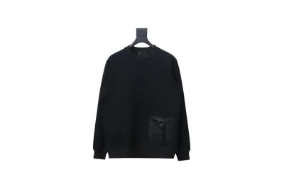 Prada triangle logo pocket round neck sweatshirt 1901 Hoodie 01