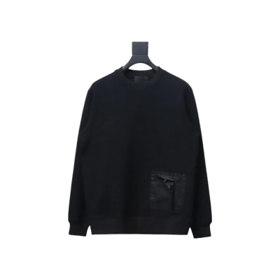 Prada triangle logo pocket round neck sweatshirt 1901 Hoodie 01