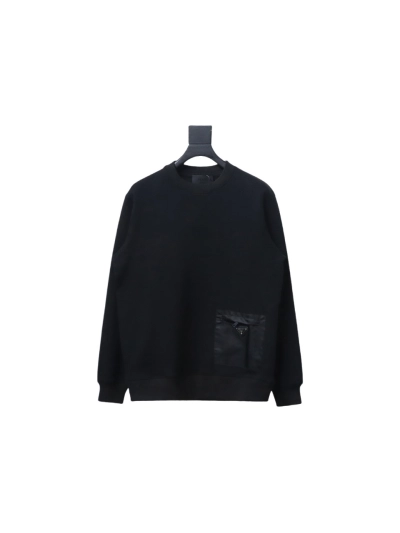 Prada triangle logo pocket round neck sweatshirt 1901 Hoodie 01