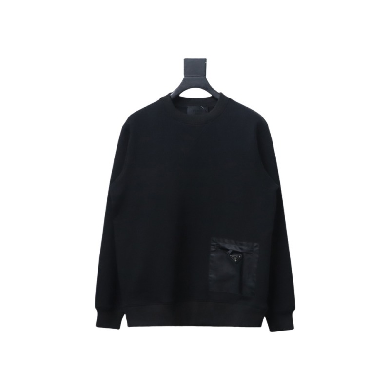 Prada triangle logo pocket round neck sweatshirt 1901 Hoodie