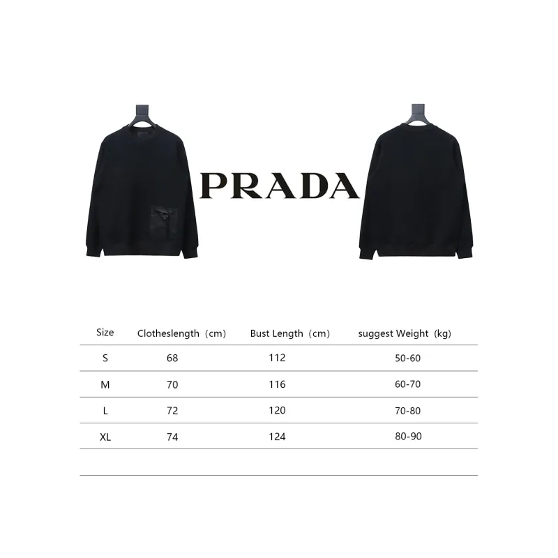 Prada triangle logo pocket round neck sweatshirt 1901 Hoodie