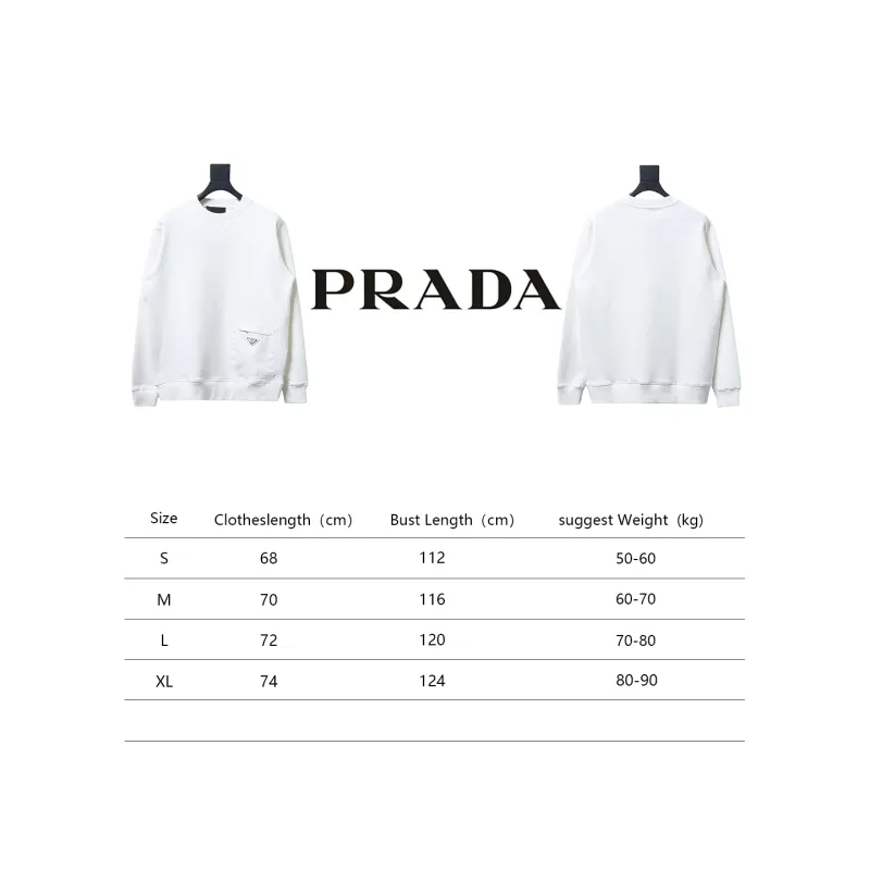  Prada triangle logo pocket round neck sweatshirt 1902 Hoodie