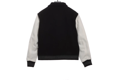 Amiri bone wool color matching sleeve baseball jacket 02