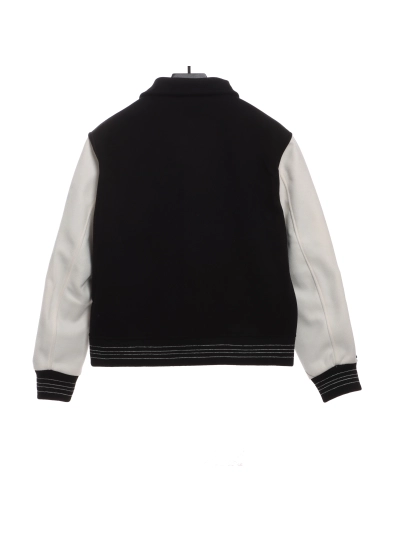 Amiri bone wool color matching sleeve baseball jacket 02