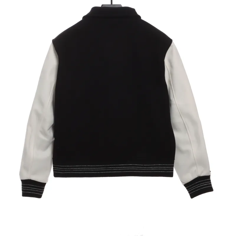 Amiri bone wool color matching sleeve baseball jacket