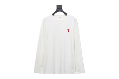 Amiri small heart logo embroidered long-sleeve T-shirt 1901 01