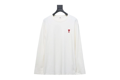 Amiri small heart logo embroidered long-sleeve T-shirt 1901 01