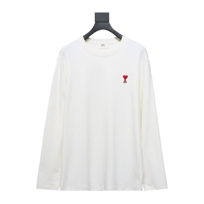 Amiri small heart logo embroidered long-sleeve T-shirt 1901 01