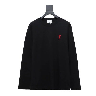 Amiri small heart logo embroidered long-sleeve T-shirt 1902 01
