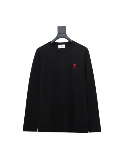 Amiri small heart logo embroidered long-sleeve T-shirt 1902 01
