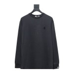 BAPE 24SS ape head small logo embroidered long-sleeve T-shirt 1901