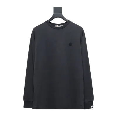 BAPE 24SS ape head small logo embroidered long-sleeve T-shirt 1901 01
