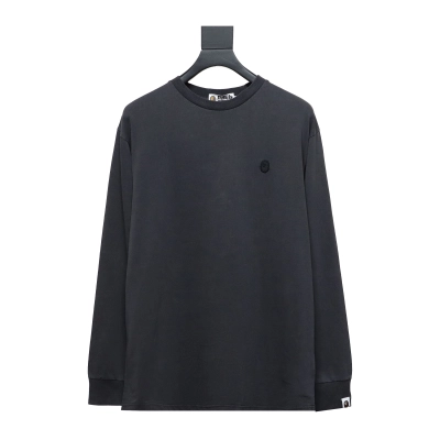 BAPE 24SS ape head small logo embroidered long-sleeve T-shirt 1901 01