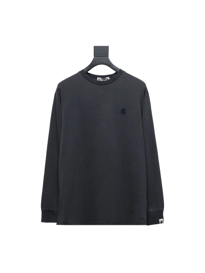 BAPE 24SS ape head small logo embroidered long-sleeve T-shirt 1901 01