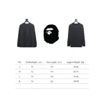 BAPE 24SS ape head small logo embroidered long-sleeve T-shirt 1901