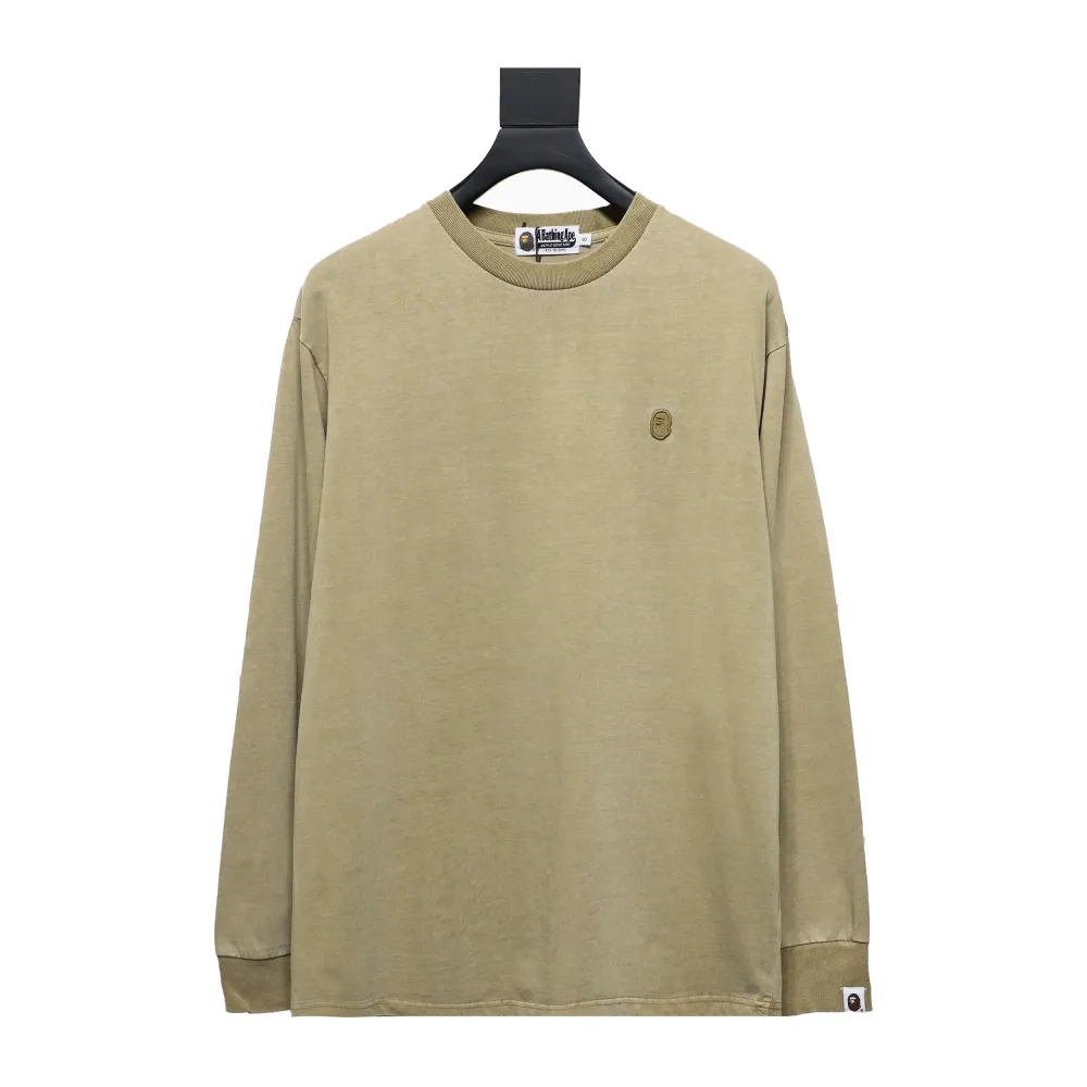 BAPE 24SS ape head small logo embroidered long-sleeve T-shirt 1902