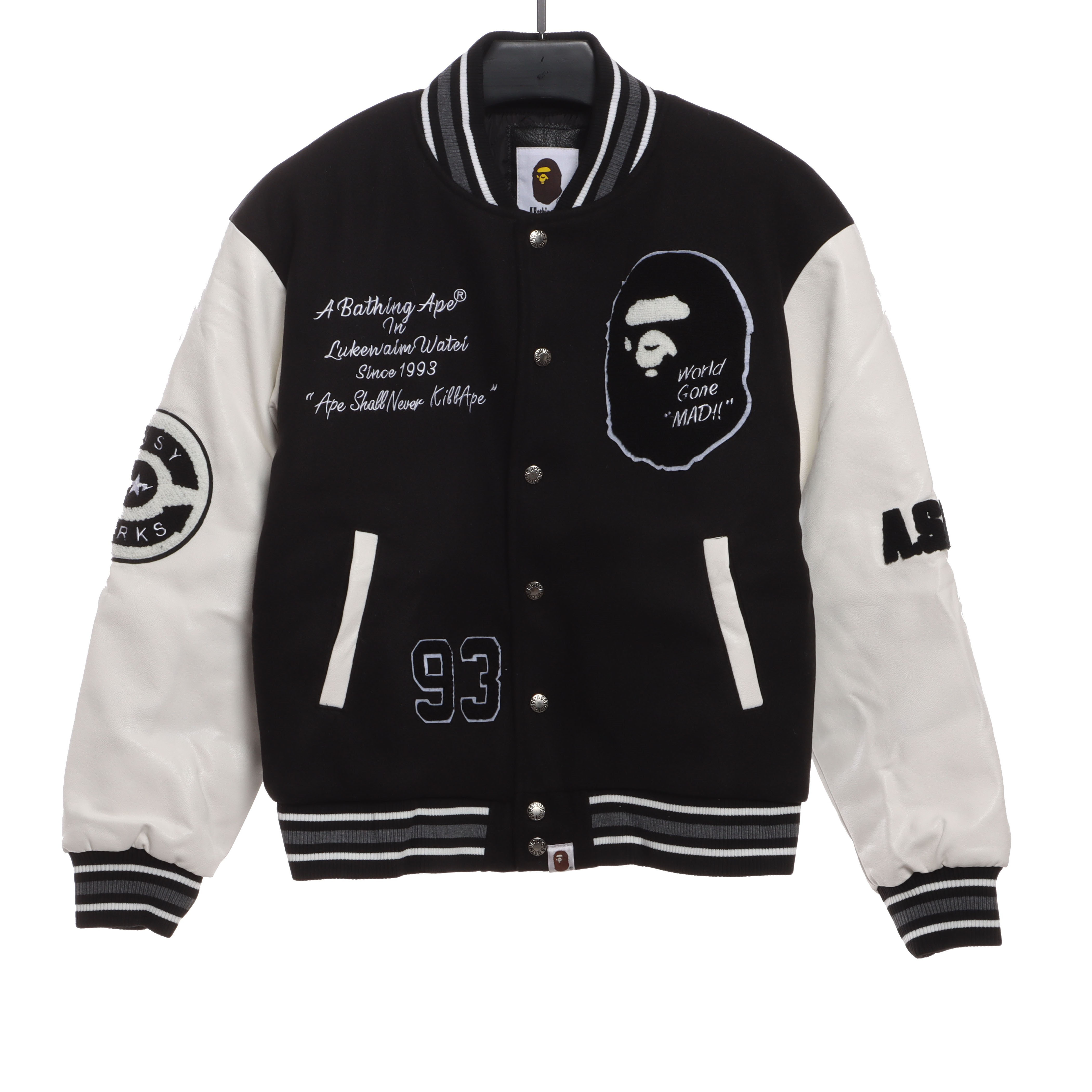 BAPE ape head towel embroidered baseball jacket 1901