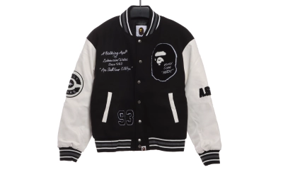 BAPE ape head towel embroidered baseball jacket 1901 01