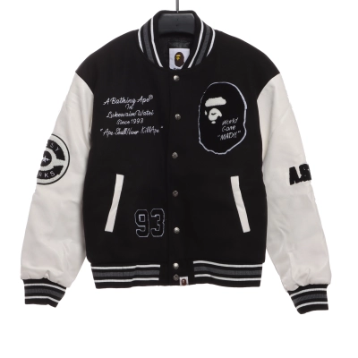 BAPE ape head towel embroidered baseball jacket 1901 01