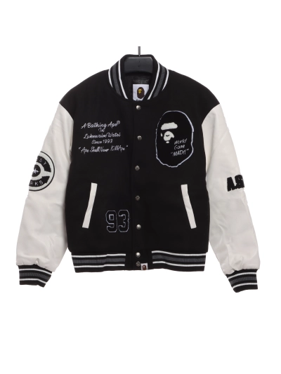 BAPE ape head towel embroidered baseball jacket 1901 01