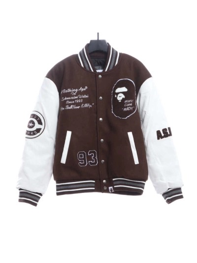 BAPE ape head towel embroidered baseball jacket 1902 01
