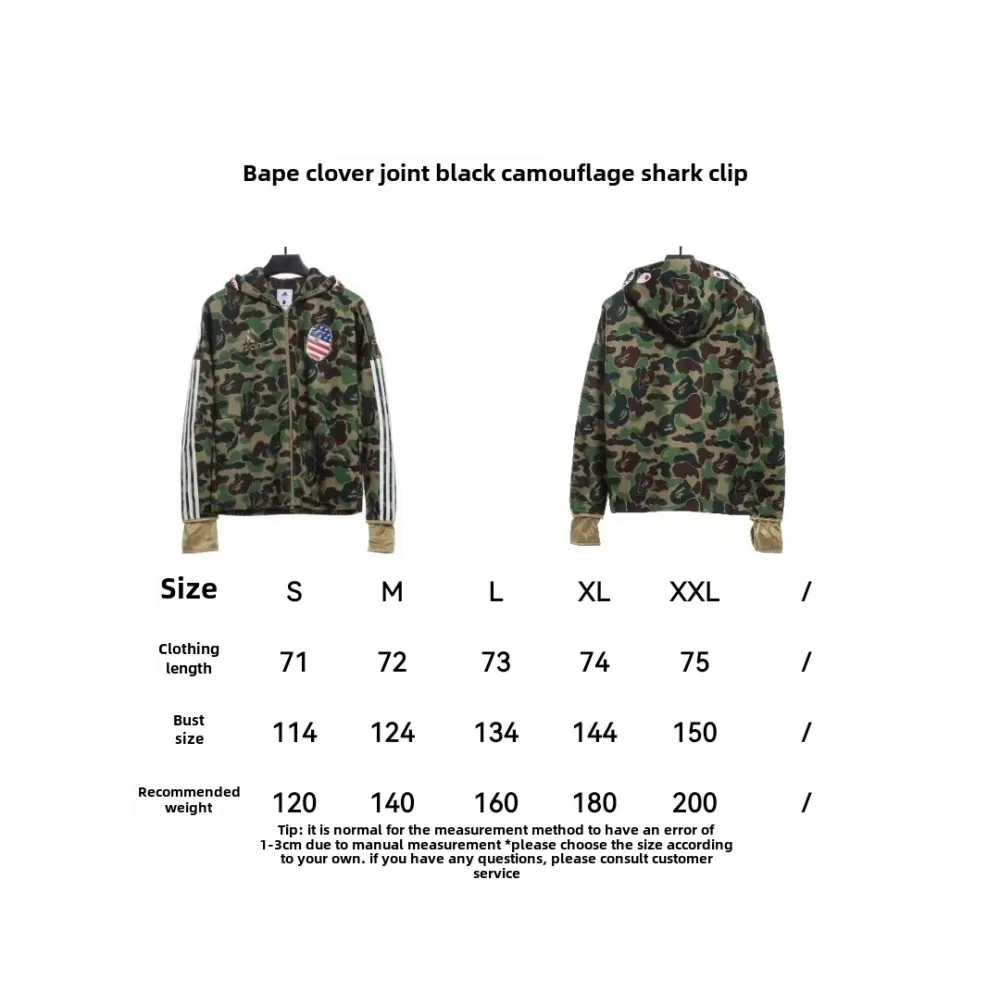 BAPE clover joint black camouflage shark jacket 1901