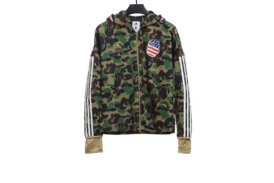 BAPE clover joint black camouflage shark jacket 1901 01