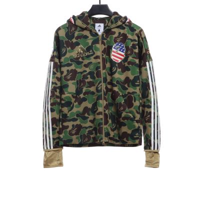 BAPE clover joint black camouflage shark jacket 1901 01