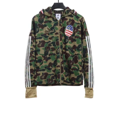 BAPE clover joint black camouflage shark jacket 1901 01