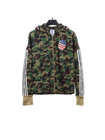 BAPE clover joint black camouflage shark jacket 1901 01