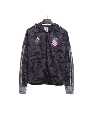 BAPE clover joint black camouflage shark jacket 1902 01