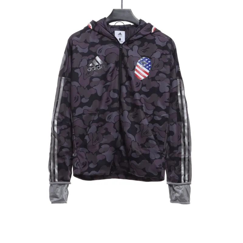 BAPE clover joint black camouflage shark jacket 1902