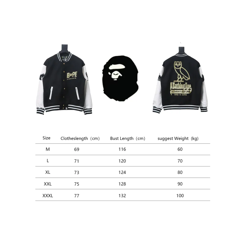 BAPE co-branded owl baseball jacket 1901