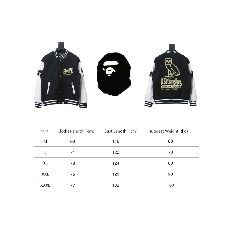 BAPE co-branded owl baseball jacket 1901