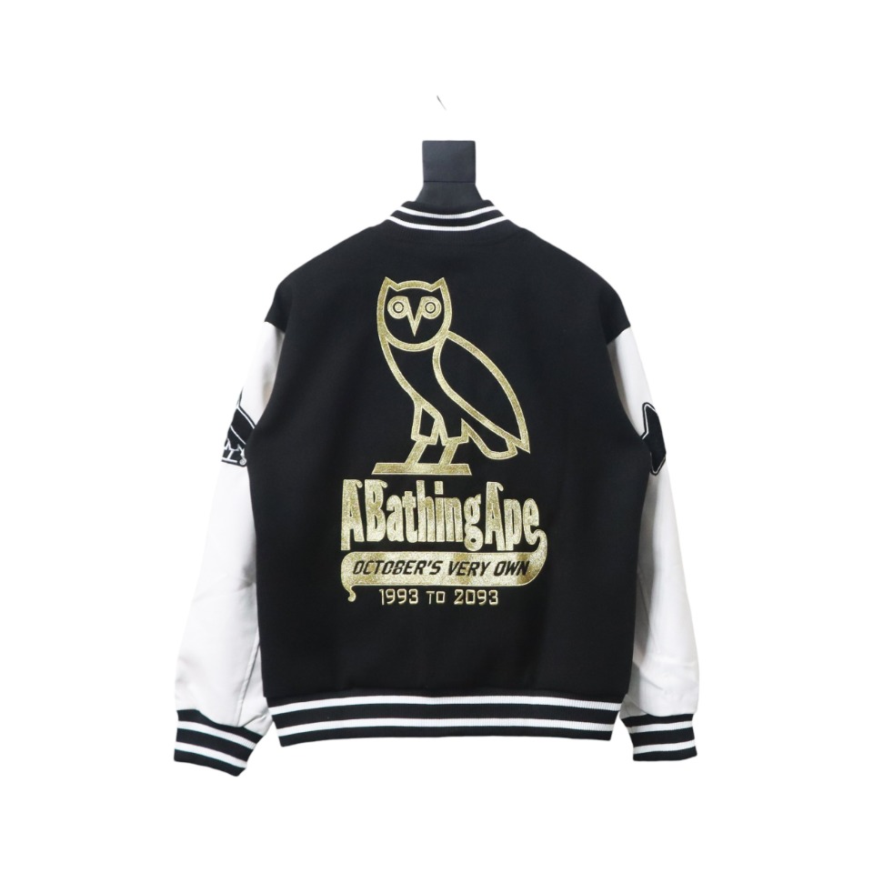 BAPE co-branded owl baseball jacket 1901