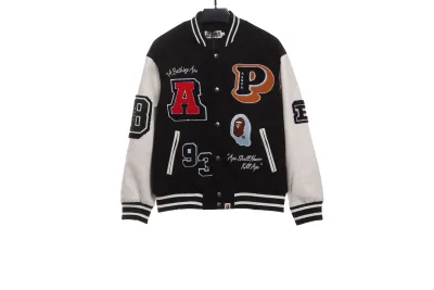 BAPE element pattern towel embroidered baseball jacket 1902 01