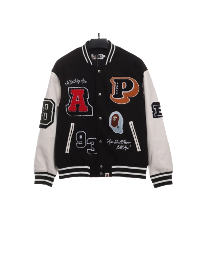 BAPE element pattern towel embroidered baseball jacket 1902 01